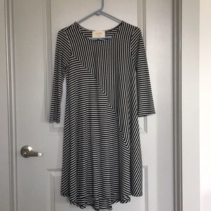 Puella Black/White Striped Tent Dress